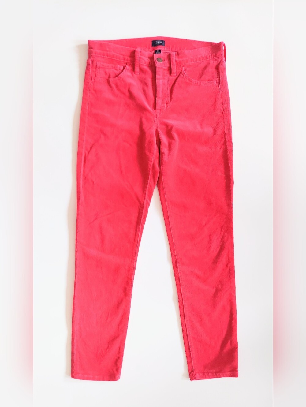 J. Crew Mid Rise Skinny Corduroy Pants Pink Size US 4 EU 27